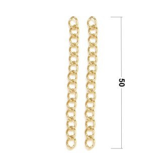 Łańcuszek przedłużka stal chirurgiczna kolor złoty 50 mm 2 szt