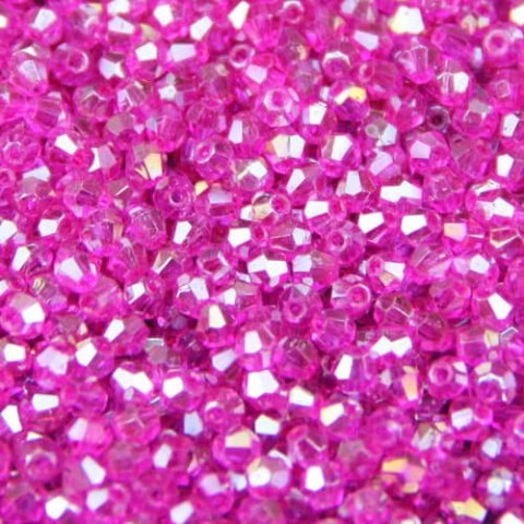 Bicone 3 mm Fuchsia AB 50 szt Bicone 3 mm Fuchsia AB 50 szt