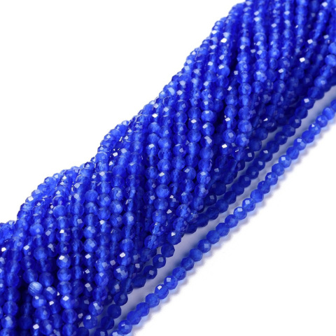 Kocie oko szklane fasetowane 3 mm sznur royal blue Kocie oko szklane fasetowane 3 mm sznur royal blue