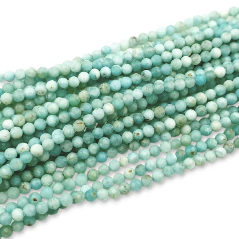 Amazonit kula fasetowana 3 mm sznur Amazonit kula fasetowana 3 mm sznur
