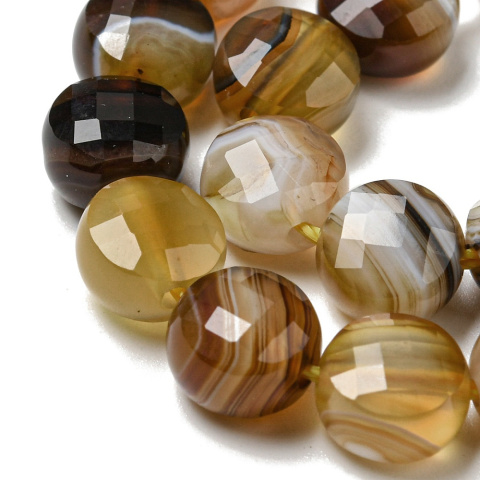 Agat sienna moneta fasetowana 8-8,5 mm 10 szt. Agat sienna moneta fasetowana 8-8,5 mm 10 szt.