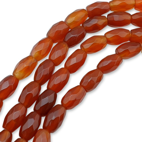 Karneol koralik owal fasetowany 9x6 mm 4 szt. Karneol koralik owal fasetowany 9x6 mm 4 szt.