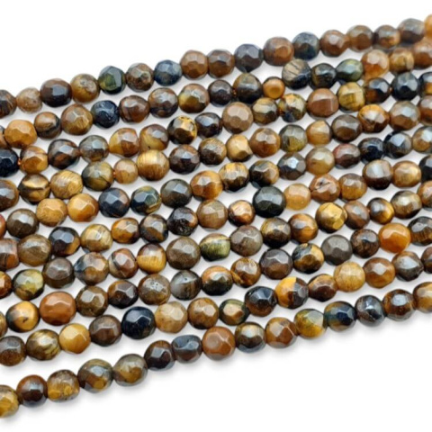 Tygrysie oko kula fasetowana 4 mm sznur 35 cm Tygrysie oko kula fasetowana 4 mm sznur 35 cm