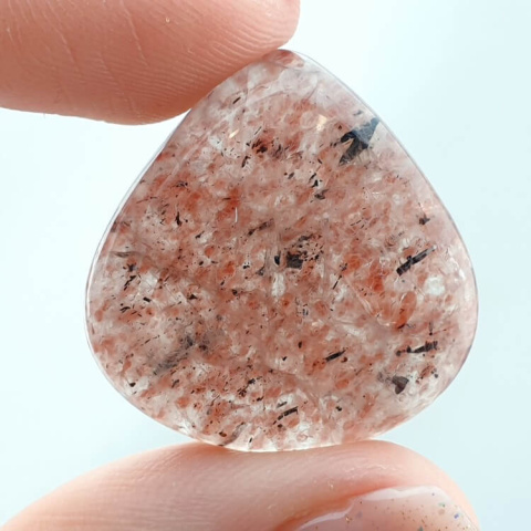 Kwarc truskawkowy kaboszon 25x24 mm nr 27 Kwarc truskawkowy kaboszon 25x24 mm nr 27