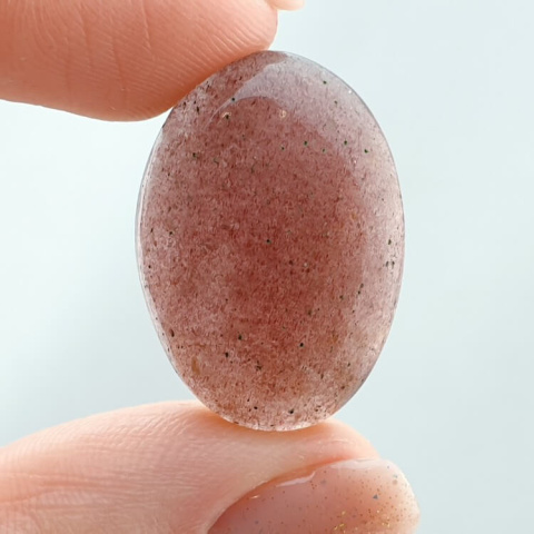 Kwarc truskawkowy kaboszon 25x18 mm nr 130 Kwarc truskawkowy kaboszon 25x18 mm nr 130