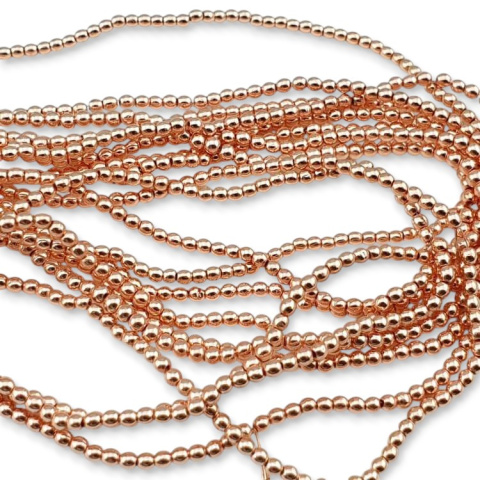 Hematyt rose gold kula 2 mm sznur Hematyt rose gold kula 2 mm sznur
