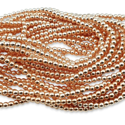 Hematyt rose gold kula 3 mm sznur