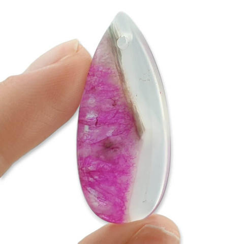 Agat kaboszon z dziurką 41x18 mm nr 105 Agat kaboszon z dziurką 41x18 mm nr 105