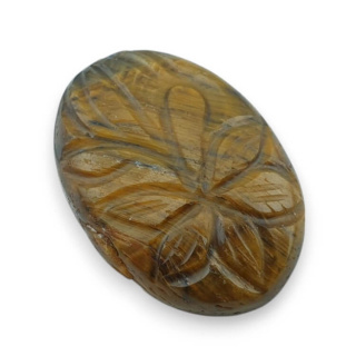 Tygrysie oko kaboszon carved 28x20 mm nr 19