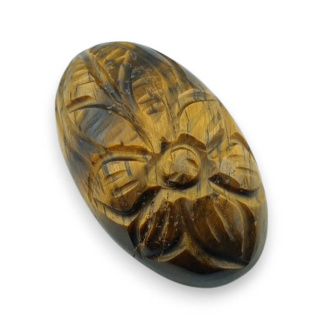 Tygrysie oko kaboszon carved 30x18 mm nr 15