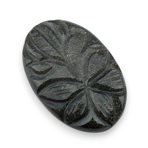 Obsydian złoty kaboszon carved 31x21 mm nr 20 Obsydian złoty kaboszon carved 31x21 mm nr 20