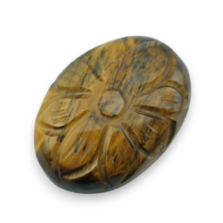 Tygrysie oko kaboszon carved 26x19 mm nr 33