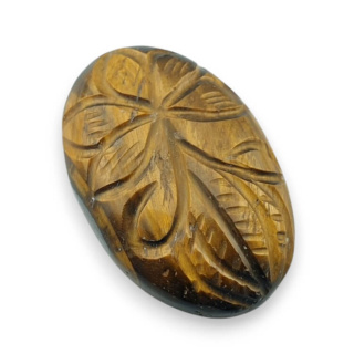 Tygrysie oko kaboszon carved 29x19 mm nr 43