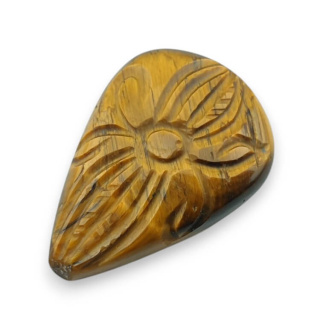 Tygrysie oko kaboszon carved 31x22 mm nr 61