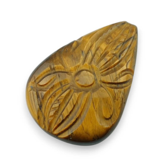 Tygrysie oko kaboszon carved 31x22 mm nr 61