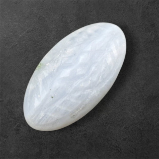 Agat blue lace kaboszon carved 30x16 mm nr 2