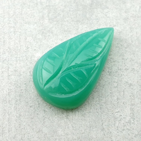 Chalcedon chryzo kaboszon carved 23x14 mm nr 73 Chalcedon chryzo kaboszon carved 23x14 mm nr 73