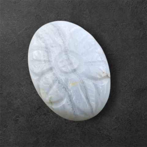 Agat blue lace kaboszon carved 23x17 mm nr 55 Agat blue lace kaboszon carved 23x17 mm nr 55