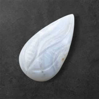Agat blue lace kaboszon carving 24x13 mm nr 66