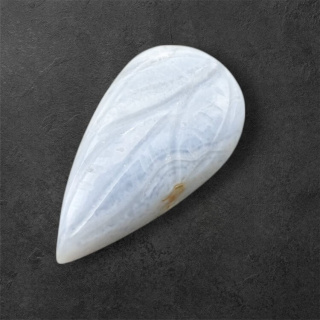 Agat blue lace kaboszon carving 26x14 mm nr 63