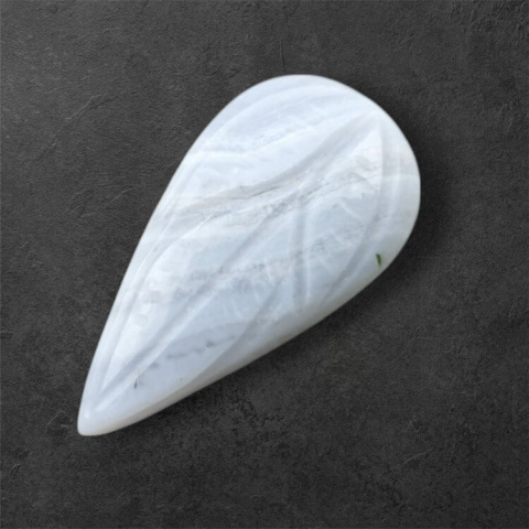 Agat blue lace kaboszon carved 26x14 mm nr 70 Agat blue lace kaboszon carved 26x14 mm nr 70
