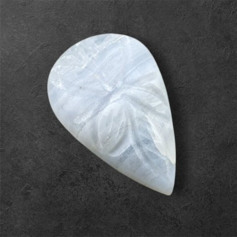 Agat blue lace kaboszon carved 26x16 mm nr 62 Agat blue lace kaboszon carved 26x16 mm nr 62