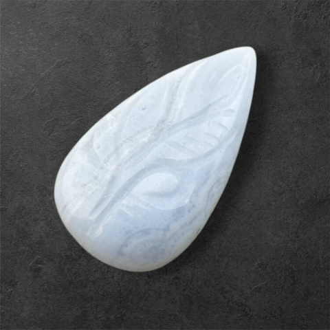 Agat blue lace kaboszon carved 27x15 mm nr 59 Agat blue lace kaboszon carved 27x15 mm nr 59