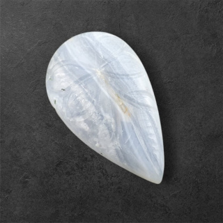 Agat blue lace kaboszon carved 34x20 mm nr 14