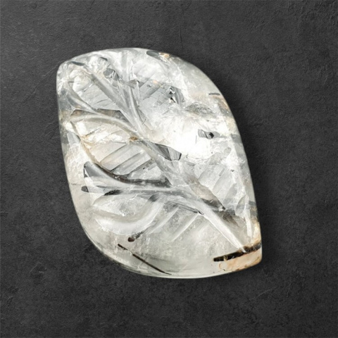 Kwarc z turmalinem kaboszon carved 24x17 mm nr 9 Kwarc z turmalinem kaboszon carved 24x17 mm nr 9