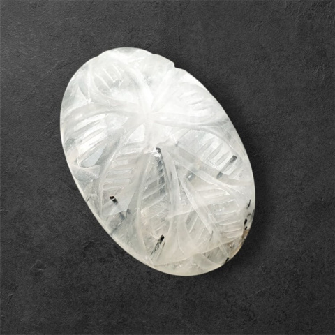 Kwarc z turmalinem kaboszon carved 29x19 mm nr 23 Kwarc z turmalinem kaboszon carved 29x19 mm nr 23