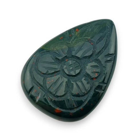 Heliotrop kaboszon carved 36x25 mm nr 1 Heliotrop kaboszon carved 36x25 mm nr 1