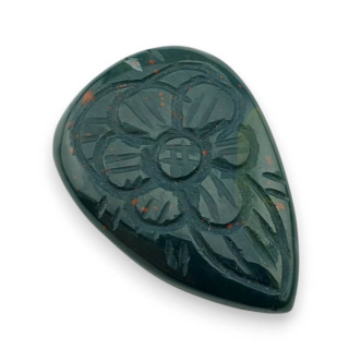Heliotrop kaboszon carved 36x25 mm nr 1
