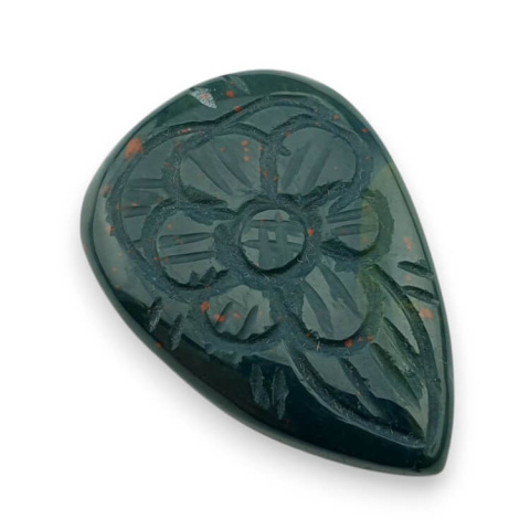 Heliotrop kaboszon carved 36x25 mm nr 1 Heliotrop kaboszon carved 36x25 mm nr 1