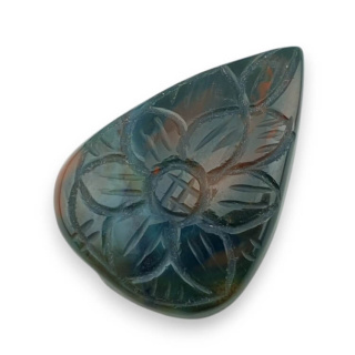 Heliotrop kaboszon carved 37x26 mm nr 5