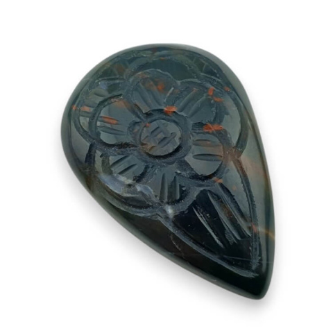 Heliotrop kaboszon carved 38x26 mm nr 24 Heliotrop kaboszon carved 38x26 mm nr 24