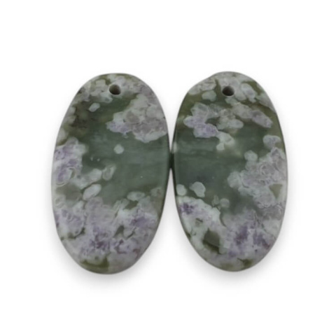 Jadeit peace para kaboszonów z dziurką 23x12 mm nr P532 Jadeit peace para kaboszonów z dziurką 23x12 mm nr P532