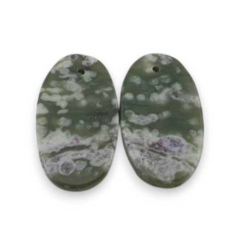 Jadeit peace para kaboszonów z dziurką 23x13 mm nr P514 Jadeit peace para kaboszonów z dziurką 23x13 mm nr P514