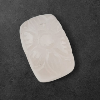 Kwarc różowy kaboszon carved 21x15 mm nr 6