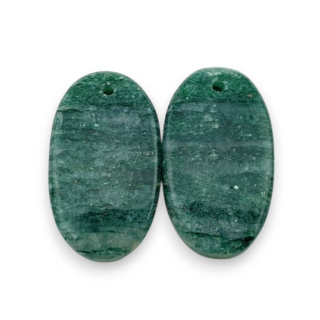 Awenturyn zielony para kaboszonów z dziurką 22x12 mm nr P628
