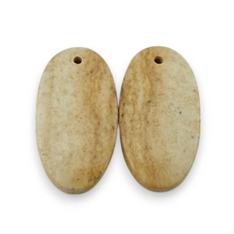 Jaspis krajobrazowy para kaboszonów z dziurką 24x13 mm nr P767
