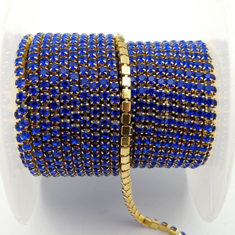 Łańcuszek taśma z kryształkami 2mm 30 cm Sapphire A5 Łańcuszek taśma z kryształkami 2mm 30 cm Sapphire A5