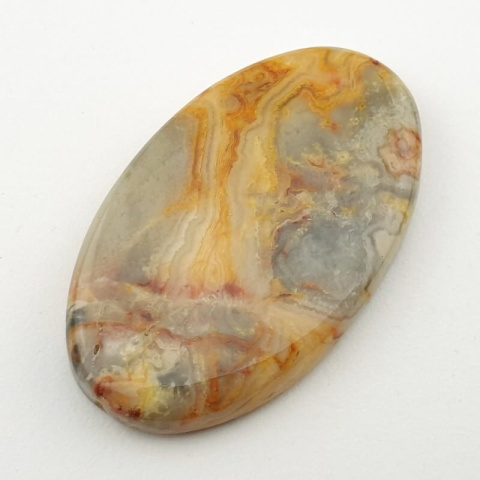 Agat koronkowy żółty kaboszon 46x27 mm nr 27 Agat koronkowy żółty kaboszon 46x27 mm nr 27