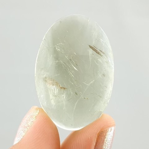 Prazjolit kaboszon 31x21 mm nr 35 Prazjolit kaboszon 31x21 mm nr 35