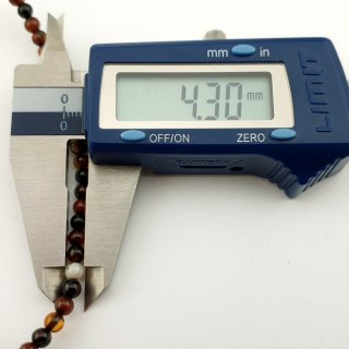 Agat brązowy kula 4 mm sznur