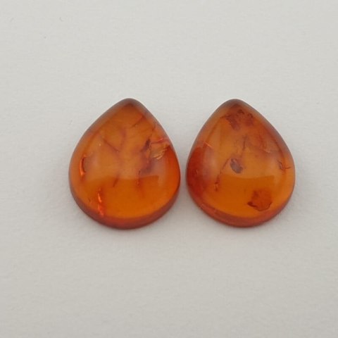 Bursztyn bałtycki para kaboszonów 12x10 mm nr 143 Bursztyn bałtycki para kaboszonów 12x10 mm nr 143