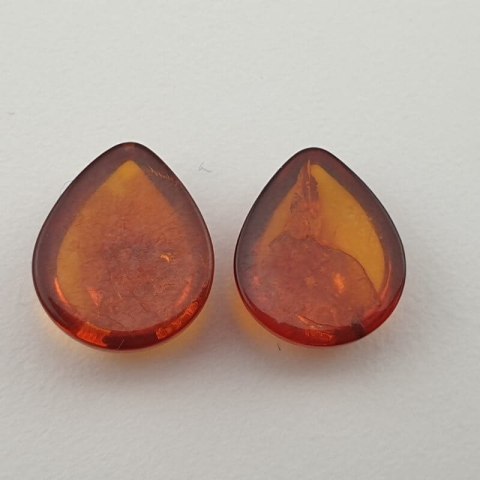 Bursztyn bałtycki para kaboszonów 12x10 mm nr 158 Bursztyn bałtycki para kaboszonów 12x10 mm nr 158