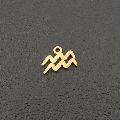 Zawieszka Wodnik stal chirurgiczna kolor złoty 7,6 mm