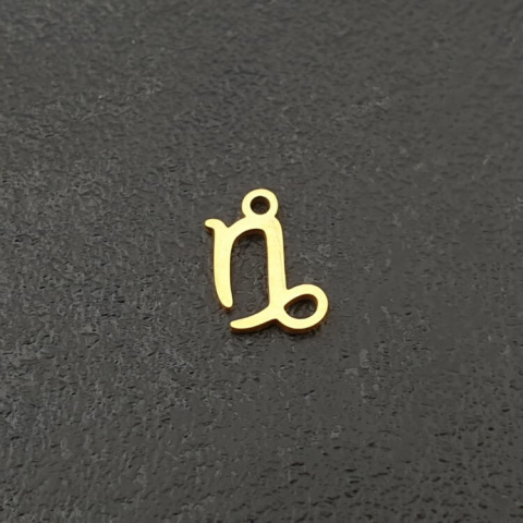 Zawieszka Koziorożec stal chirurgiczna kolor złoty 10,6 mm Zawieszka Koziorożec stal chirurgiczna kolor złoty 10,6 mm