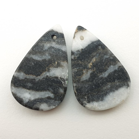 Jaspis zebra para kaboszonów z dziurką 24x15 mm nr P457 Jaspis zebra para kaboszonów z dziurką 24x15 mm nr P457