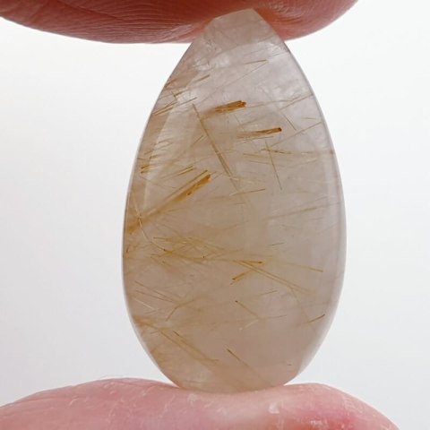 Kwarc z rutylem kaboszon 34x14 mm nr 17 Kwarc z rutylem kaboszon 34x14 mm nr 17